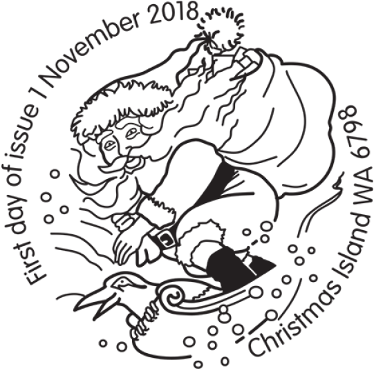 Christmas Island Christmas 2018 Postmark - Illustration (970x545), Png Download