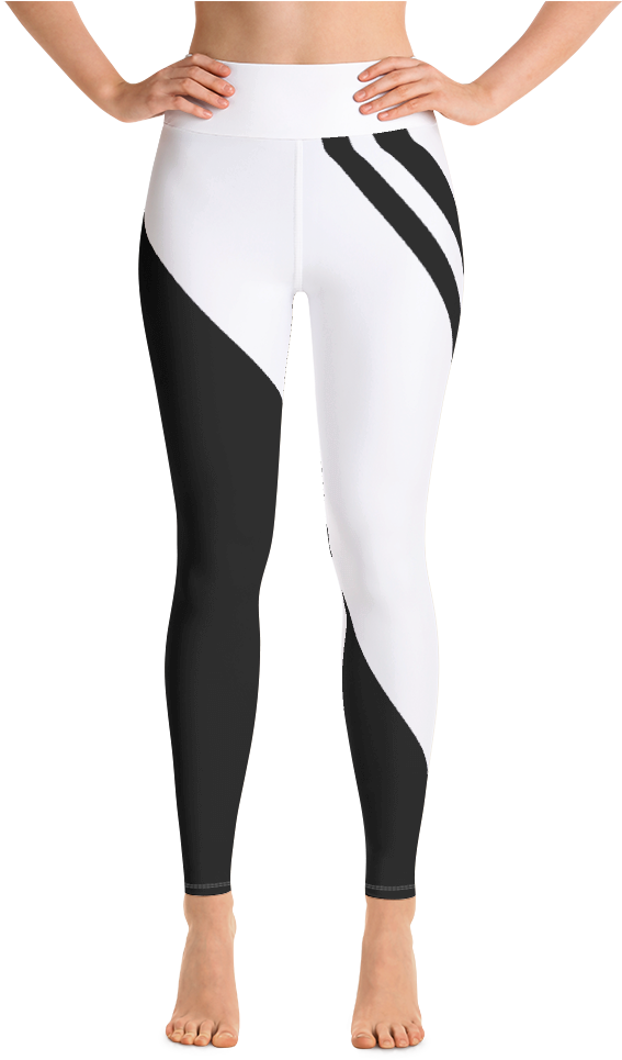 Black Stripe Legging Print 1 Mockup Front White (1000x1000), Png Download