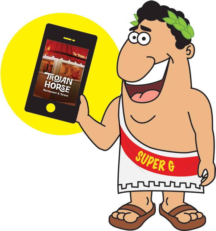 Supewr G With Phone - Cartoon (797x875), Png Download