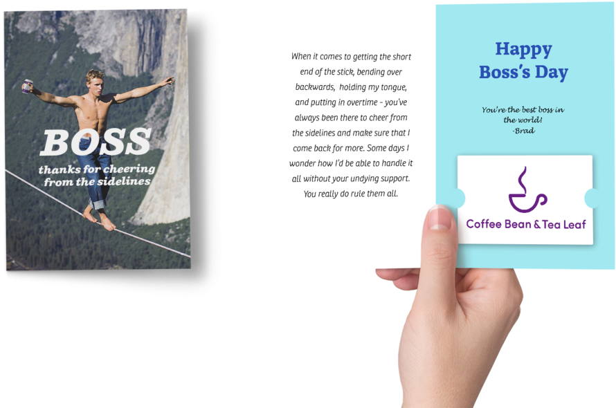 Boss's Greeting Card (1000x659), Png Download