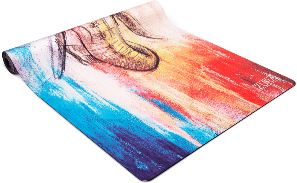 A White Yoga Mat With Painted Streaks Of Red, Blue, - Still Life (1024x630), Png Download