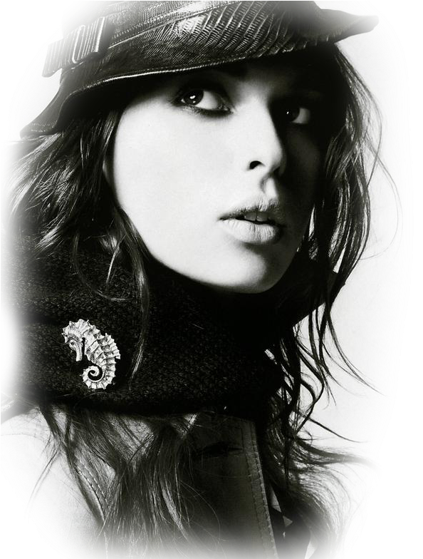 Siyah Beyaz Kadın Png (610x813), Png Download