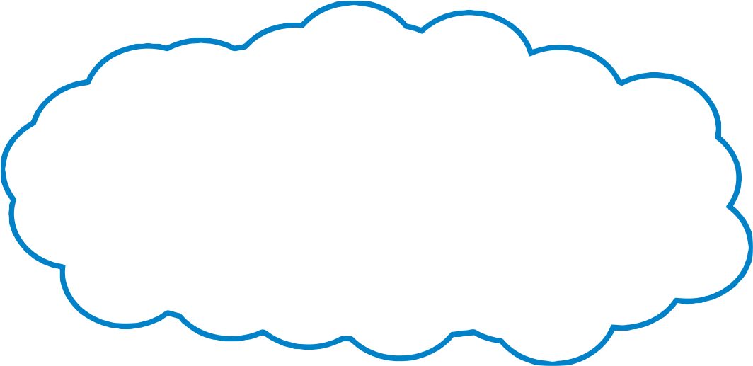Blue Cloud Hi Vectorized (1080x518), Png Download