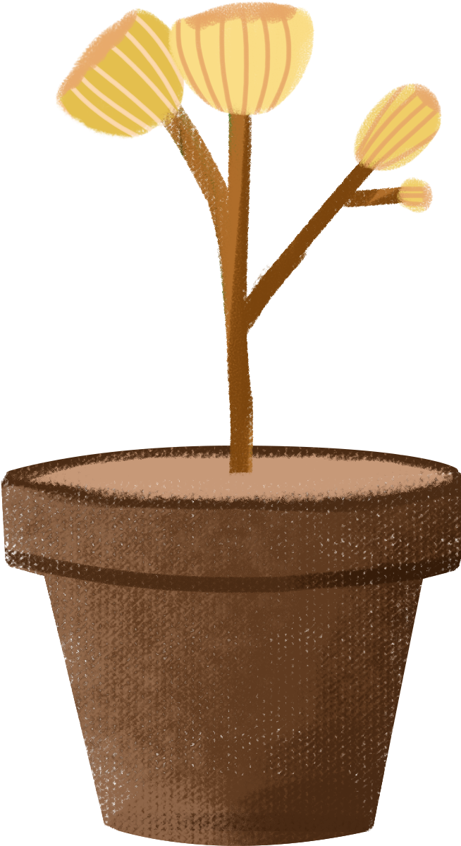 Plantas En Maceta Flores Pequeñas Invierno Png Y Psd - Flowerpot (2000x2000), Png Download