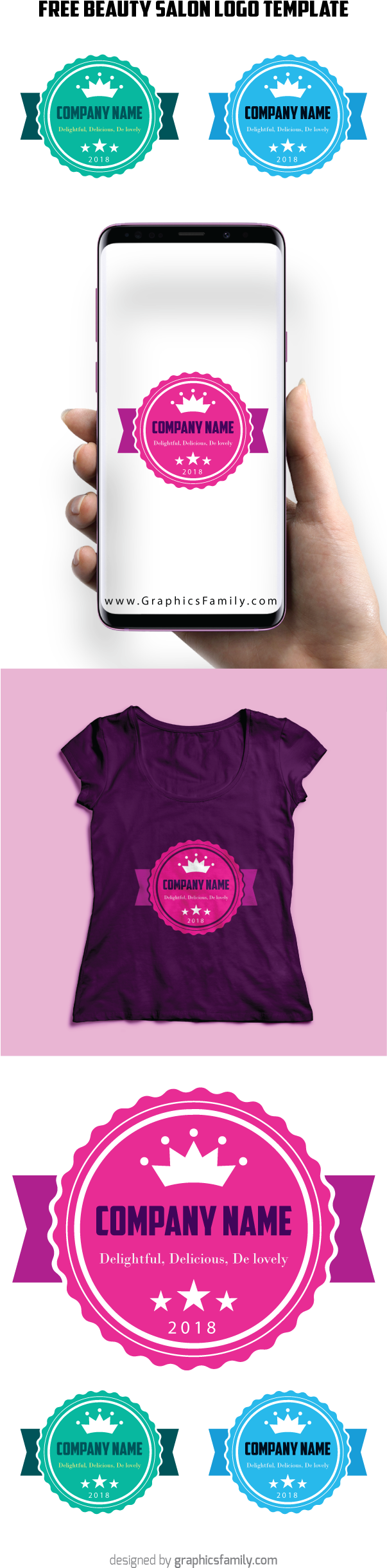 Beauty Salon Logo Template - Illustration (602x2469), Png Download