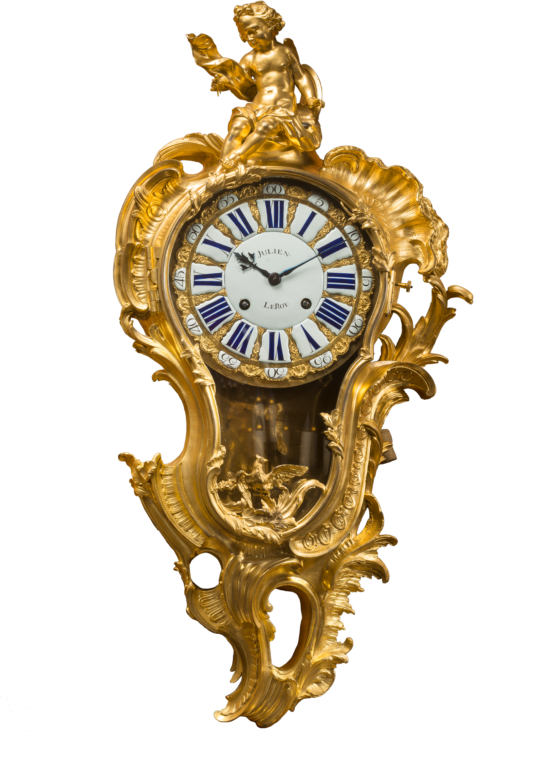 Important Gilt Bronze Cartel Clock “allegory Of Geometry”, - Quartz Clock (2063x3000), Png Download
