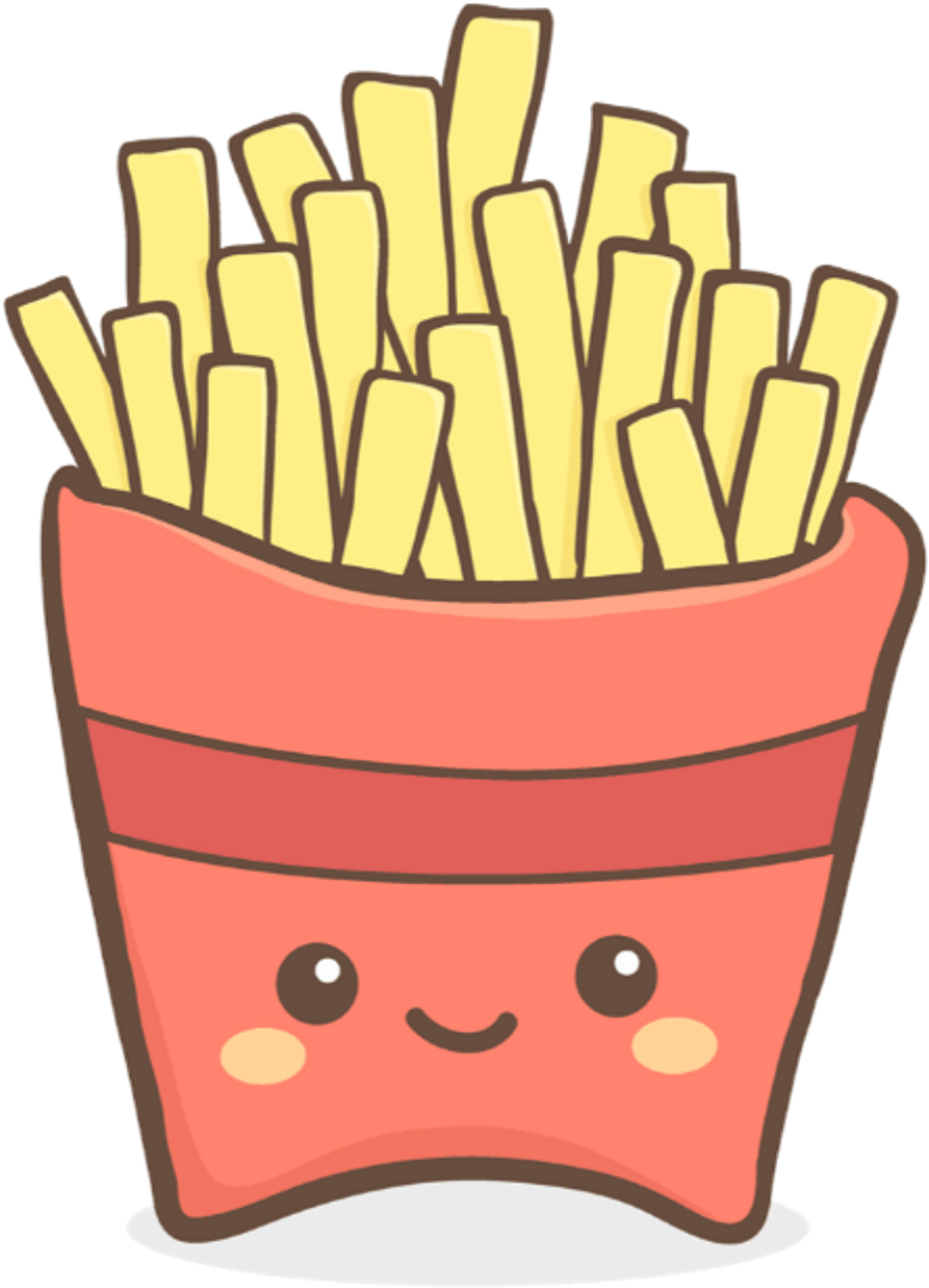 Scfrenchfries Sticker - Cartoon Kawaii Fast Food (1024x1285), Png Download