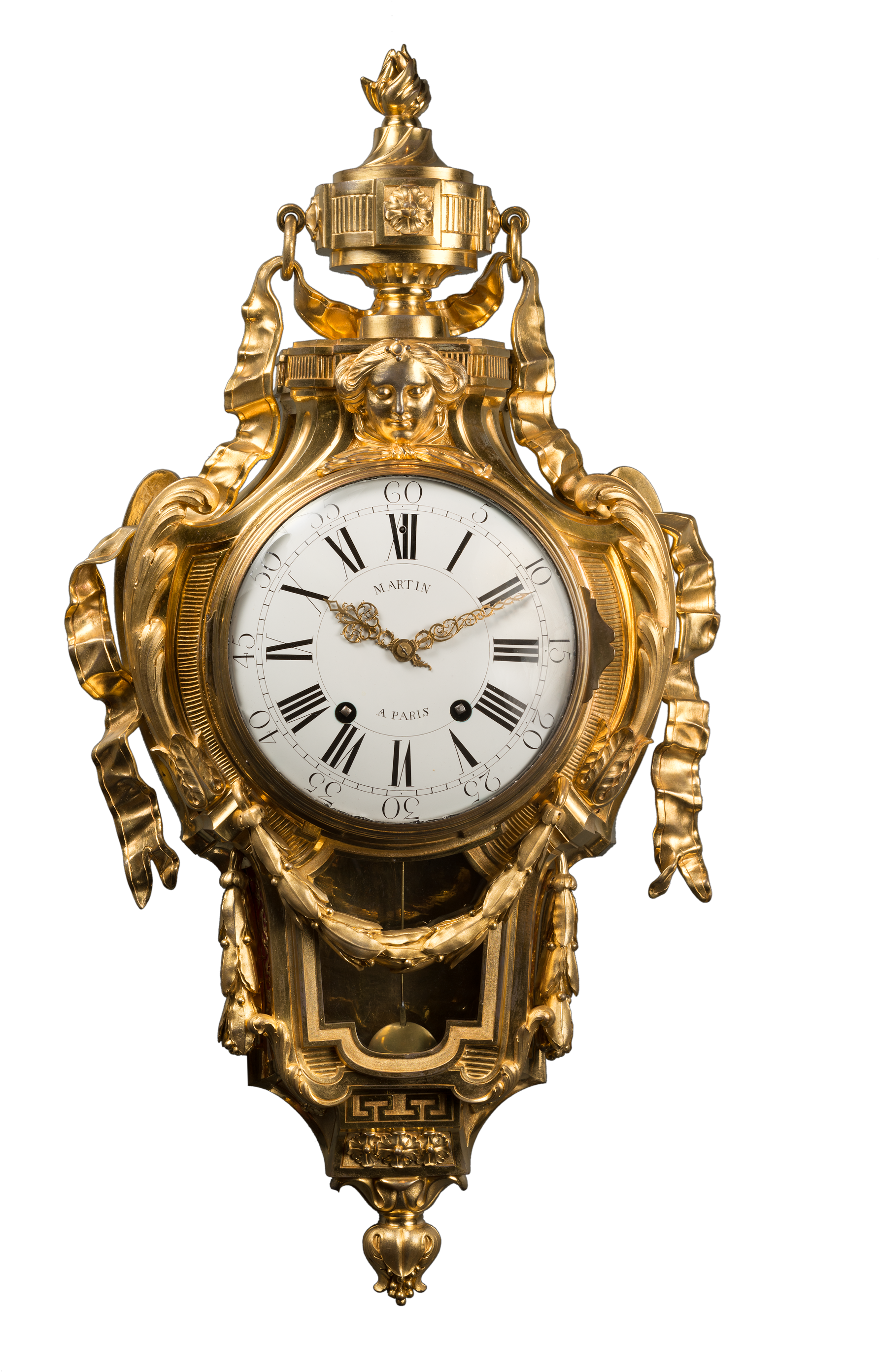 Important Gilt Bronze Wall Cartel, “ribbon Cartel, - Quartz Clock (1994x3000), Png Download