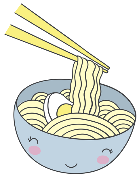 Cheerful Blue Ramen - Chinese Food (618x618), Png Download