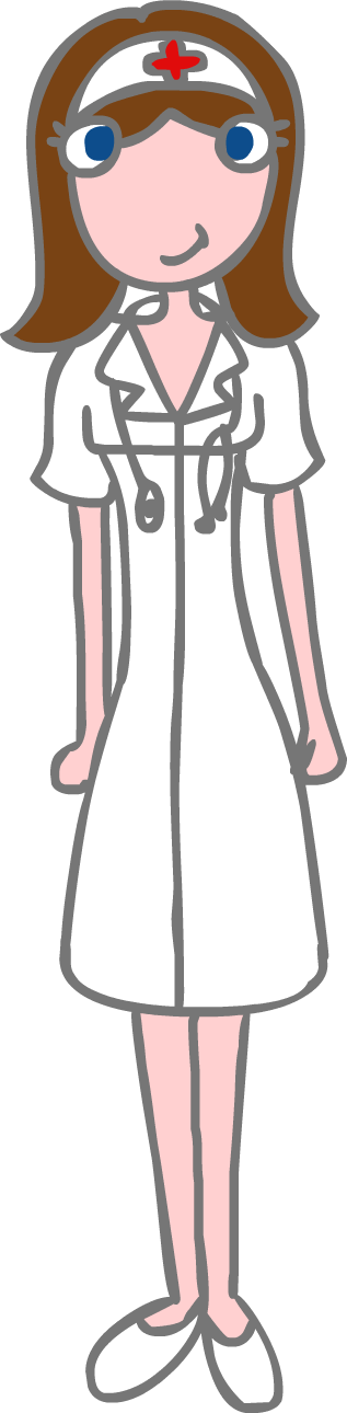 Nurse3 - Cartoon Nurse Standing (317x1290), Png Download