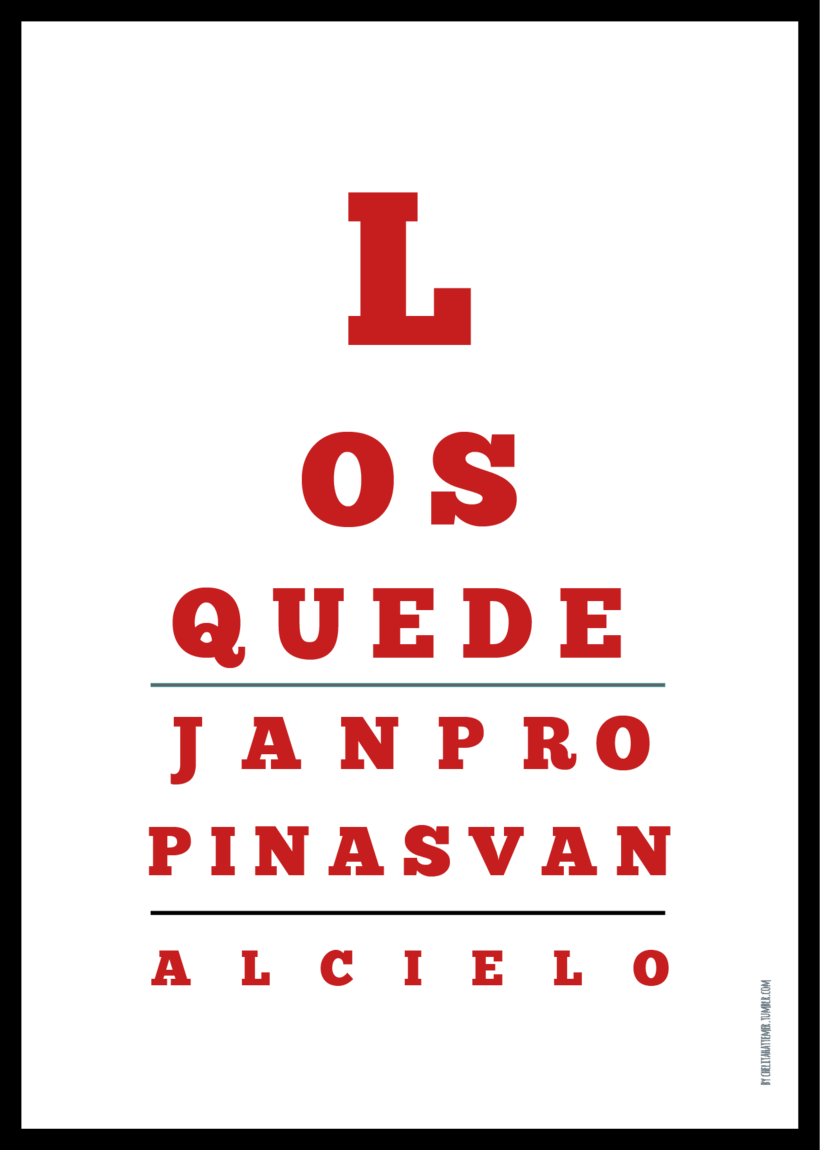Cartel Xiloka Bar - Eye Chart (820x1150), Png Download