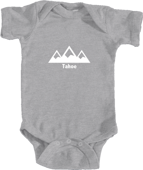 Ski Tahoe, California Snowy Mountain - New To The Tribe Onesie (600x600), Png Download