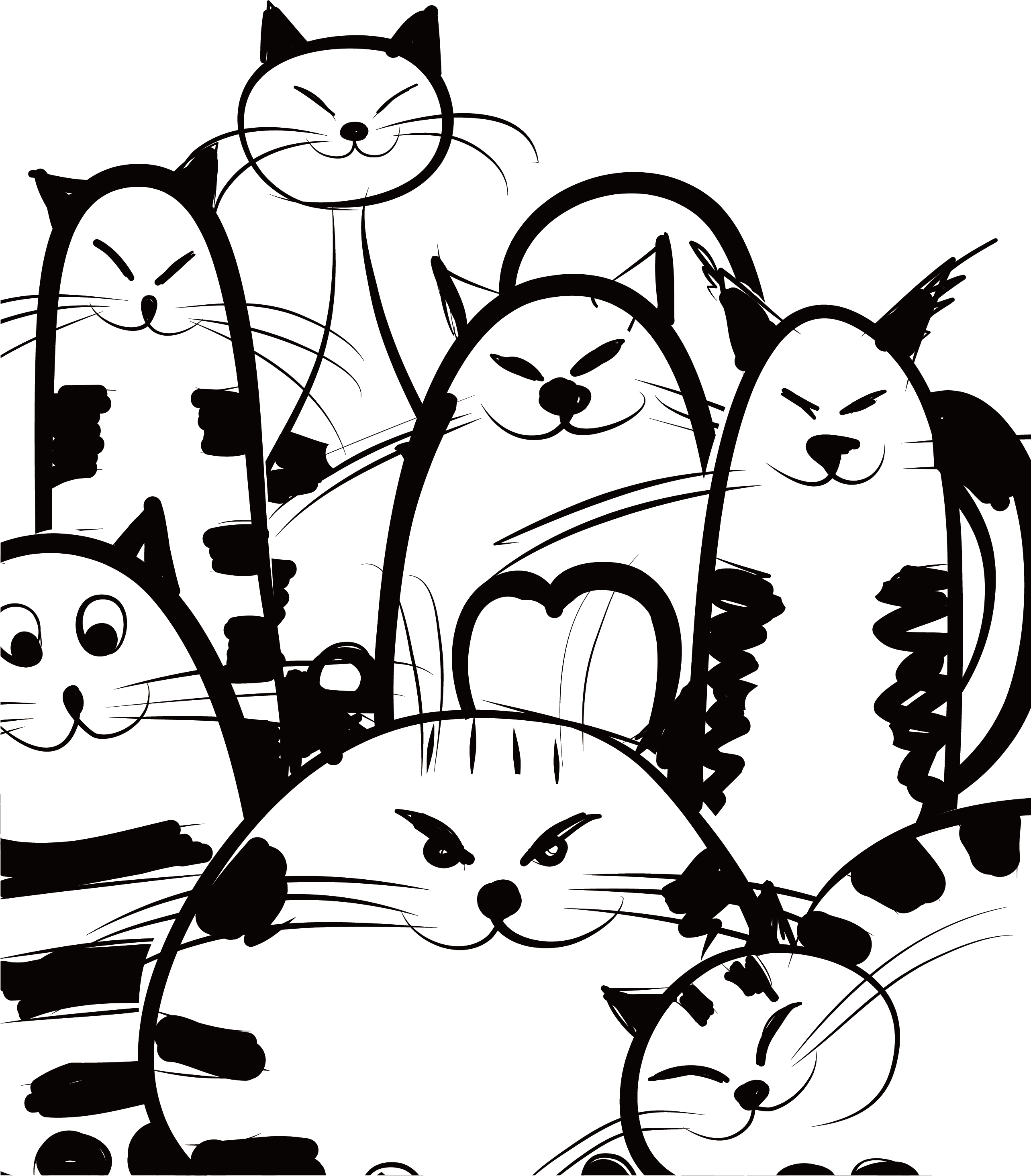 Cat Business Card Design Corporation Creative Stick - Cats In A Row (4049x3167), Png Download