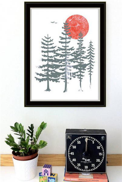 Evergreen Trees Print - Screen Printing (600x600), Png Download