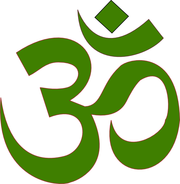 Om Symbol Green Clip Art At Clker - Om Symbol Green (582x596), Png Download
