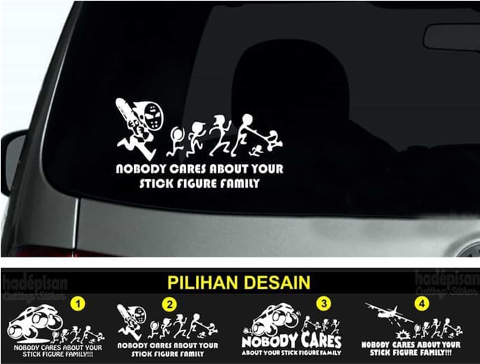 Stiker Mobil Nobody Care Your Stick Figure Family - Kangaroo (700x719), Png Download