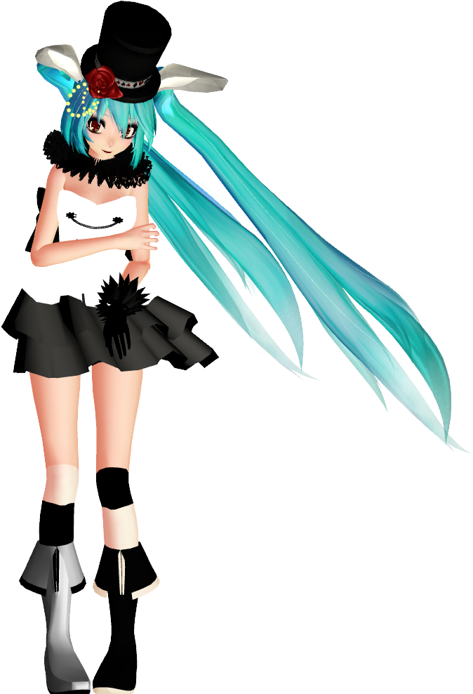 Horror Wonderland [rabbit][mmd,tda,miku] By Kurusou - Tda Miku Mmd Models (674x988), Png Download