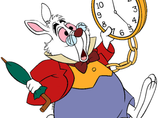 Alice In Wonderland Clipart White Rabbit - Alice In Wonderland Bunny Clock (640x480), Png Download
