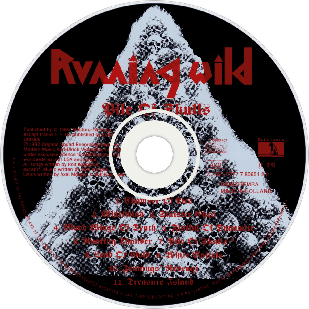Running Wild Pile Of Skulls Cd Disc Image - Running Wild Pile Of Skulls 1992 (1000x1000), Png Download