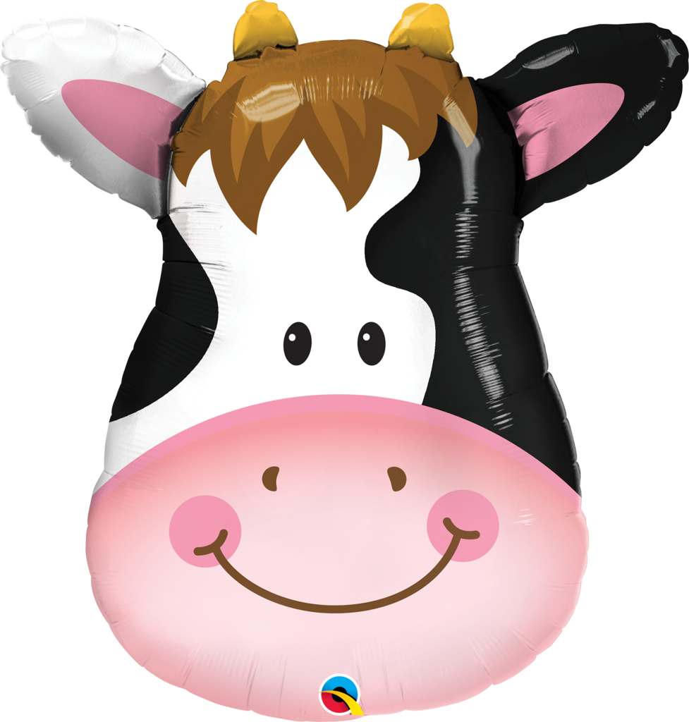 Jumbo Cow Foil Balloon - Cow Balloon (977x1024), Png Download