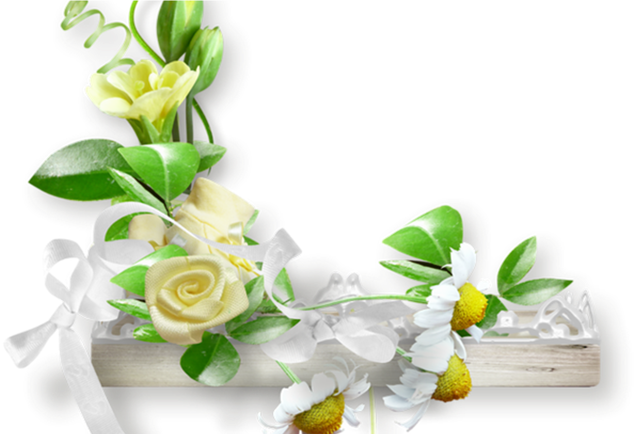 Pngpng4 Frames & Borders - White Flower Corner Png (1250x856), Png Download