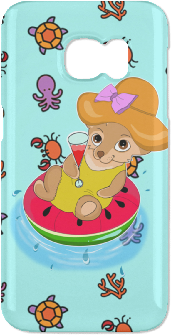 Watermelon Pool Float Beach Pattern Chihuahua Phone - Cartoon (1155x1155), Png Download
