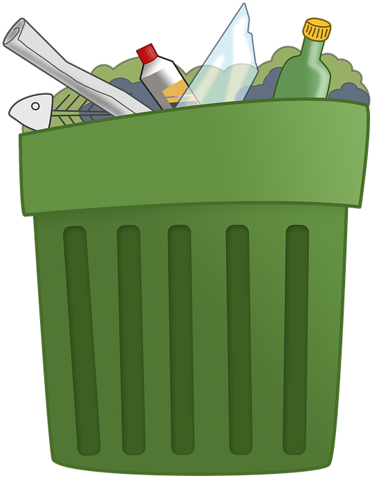 Collection Of Free Binned Clipart Trach Download - Bote De Basura Con Basura (603x720), Png Download