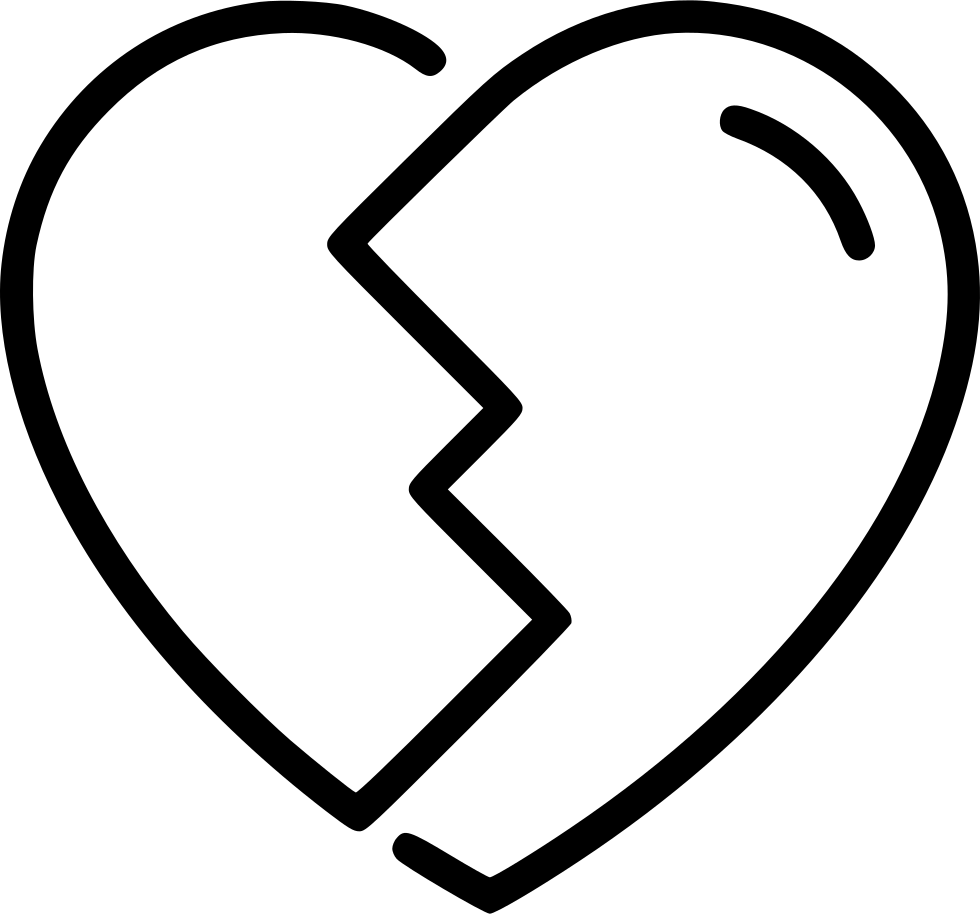 Heart Broken Comments - Line Art (980x914), Png Download