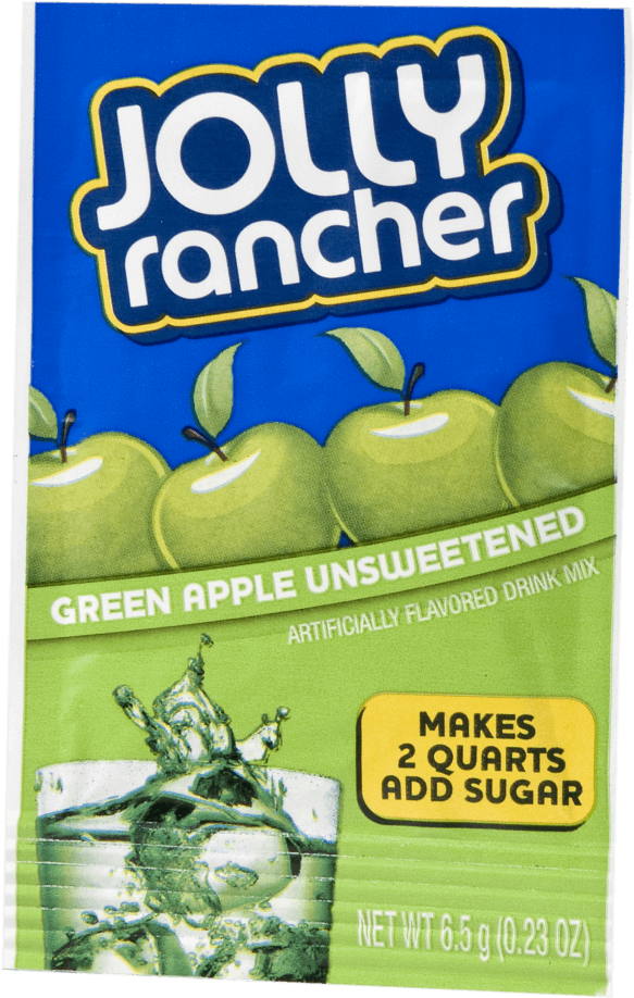 Jolly Rancher Green Apple Unsweetened - Jolly Rancher Drink Mix (939x1024), Png Download