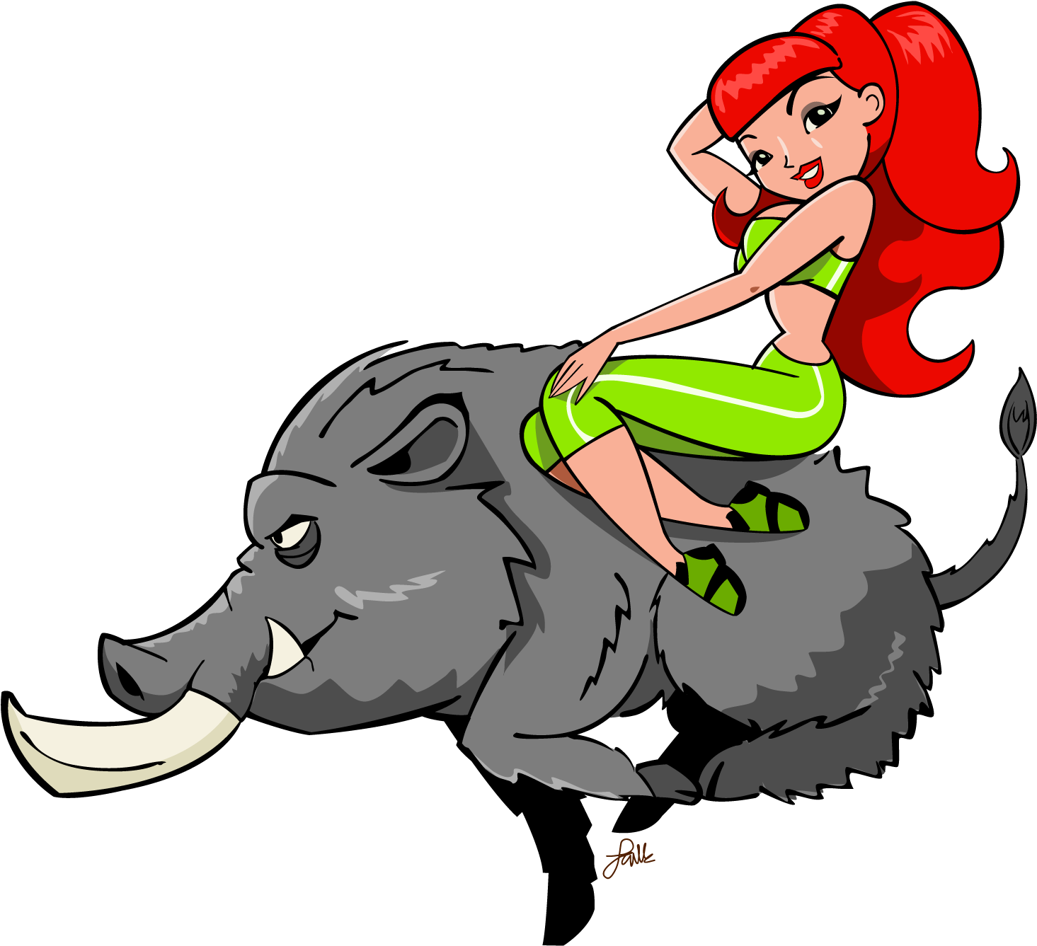Blackboar-pinup - Cartoon (1501x1370), Png Download