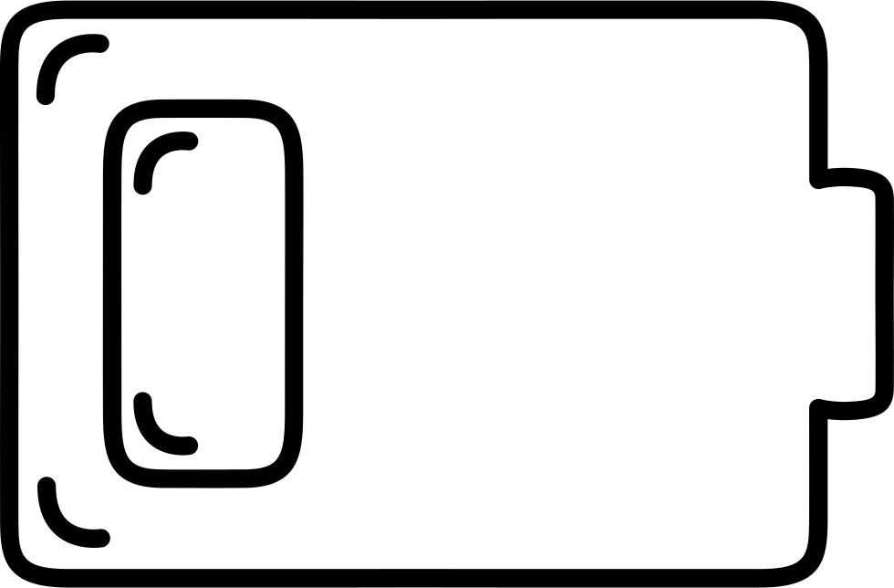 Battery Tool Outline Of Rectangular Shape Comments (980x644), Png Download