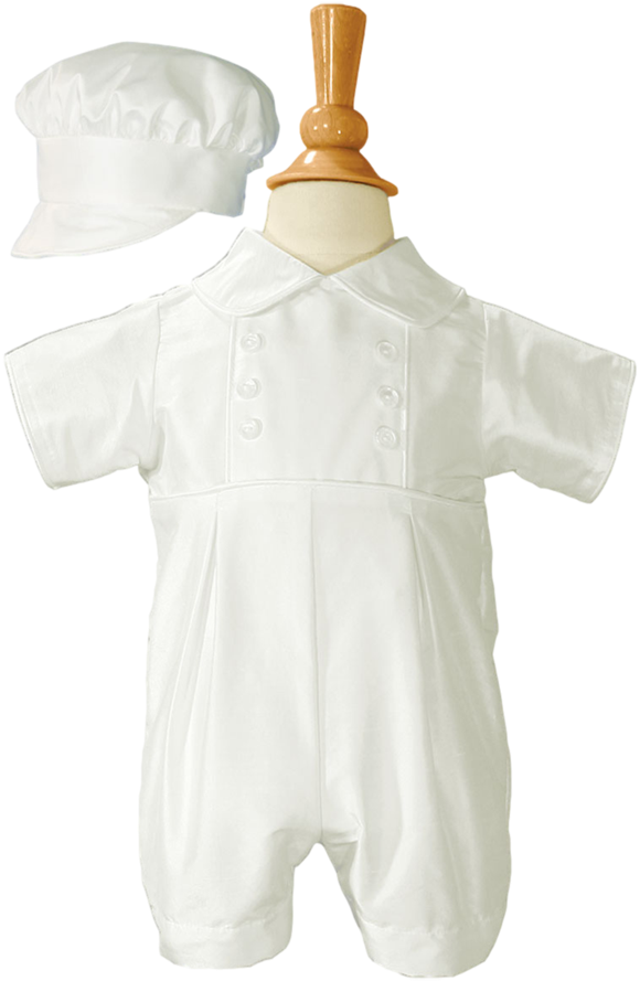 100% Silk Handmade Christening Romper Outfit W Captain - Child (585x1024), Png Download