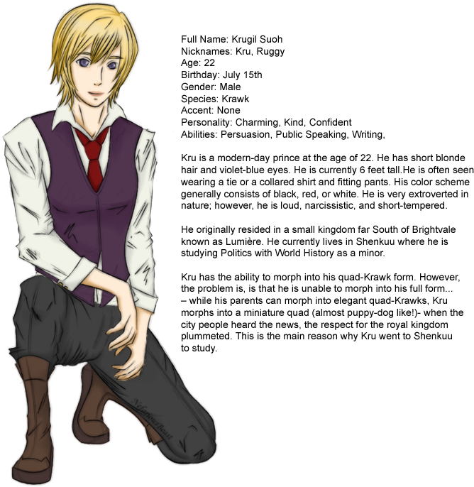 Kru Is A 6 Foot Tall Male With An Ectomorphic Body - Cartoon (700x700), Png Download