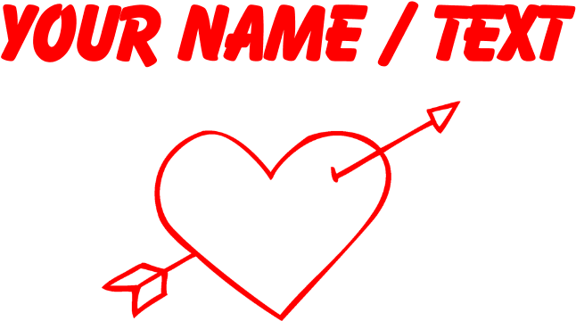 Custom Red Heart And Arrow Doodle T-shirt - Zapatilla Con Alas (700x700), Png Download