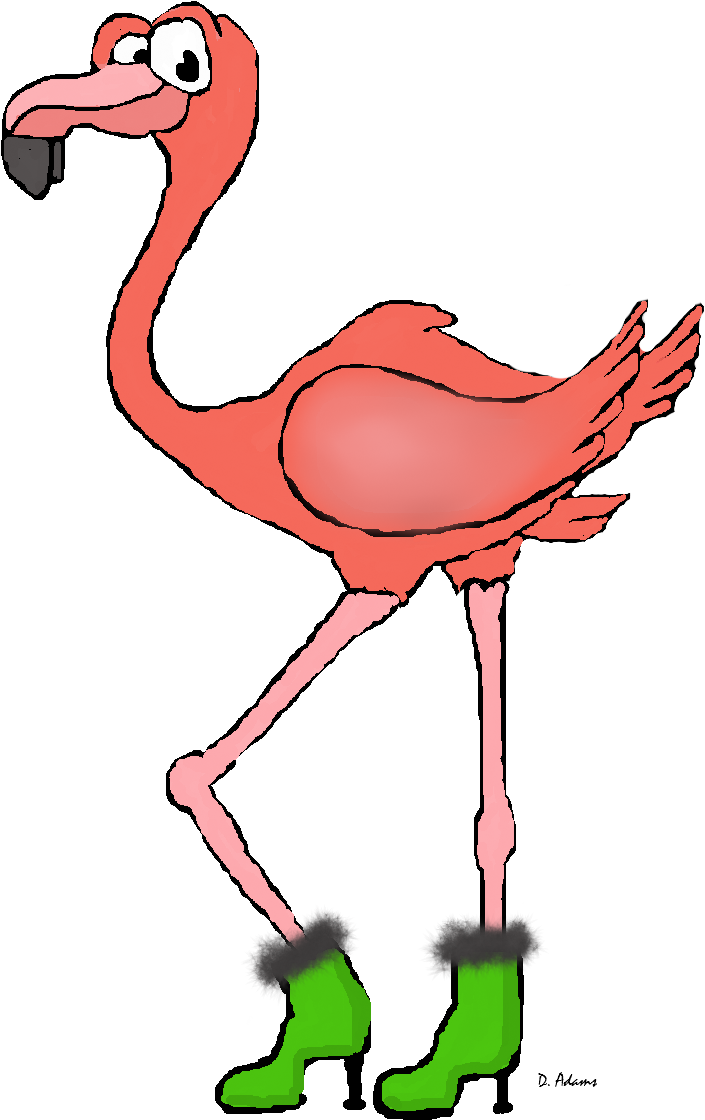 Flamingo Clipart Foot - Cartoon (896x1152), Png Download