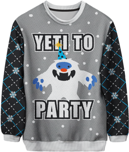 Yeti To Party - Long-sleeved T-shirt (600x600), Png Download