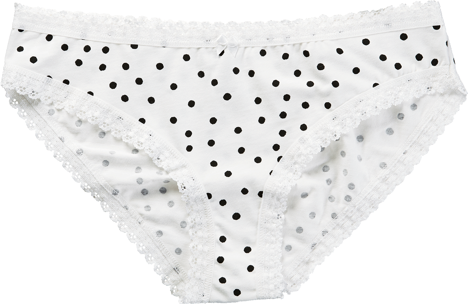 *bikini Slip White / Black Dots - Panties (1524x1000), Png Download