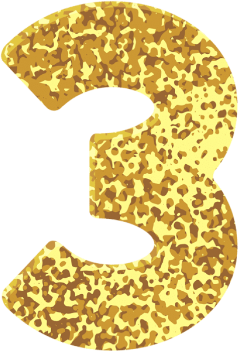 Free Png Gold Style Number Three Png Images Transparent (480x703), Png Download