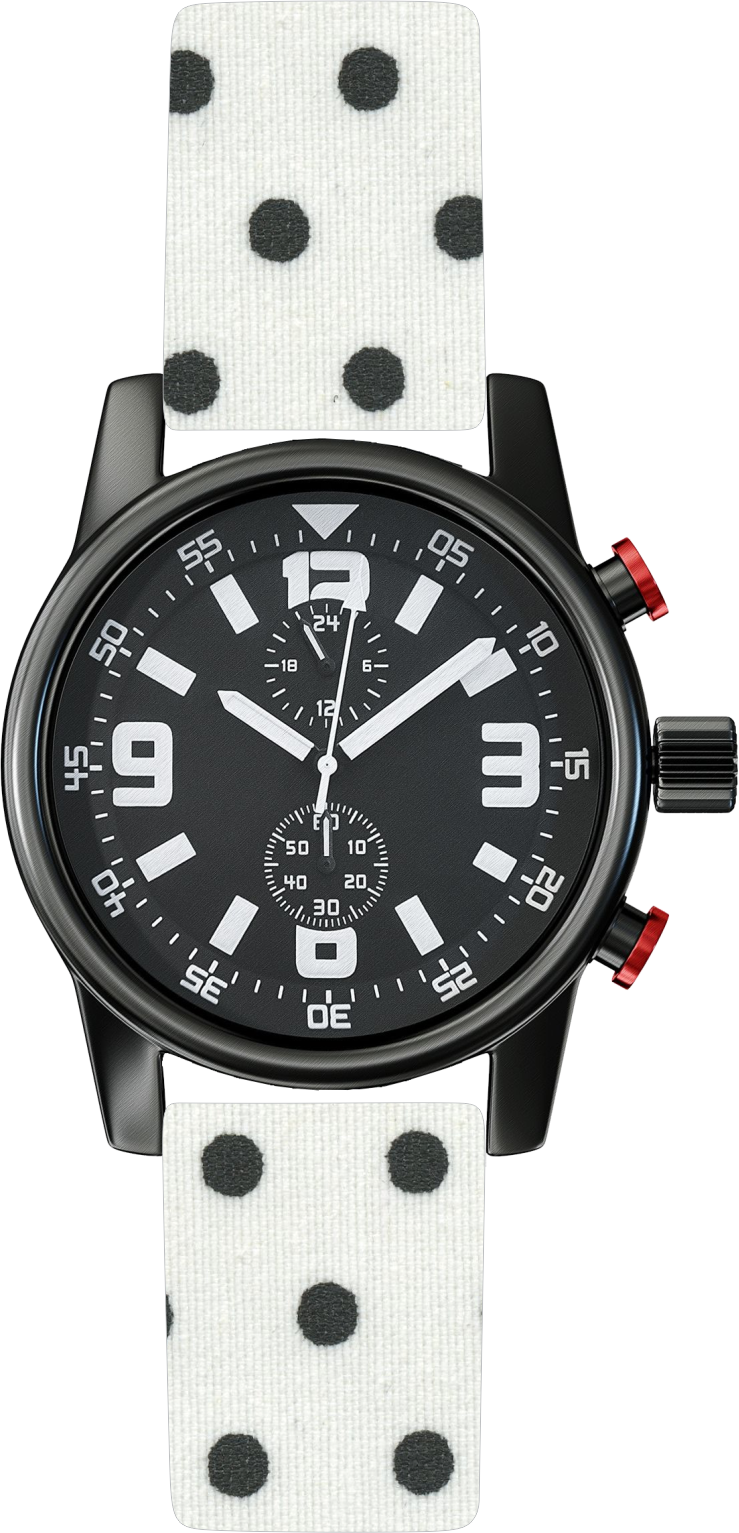 100% Cotton Watchband With Calf Leather Back (739x1533), Png Download