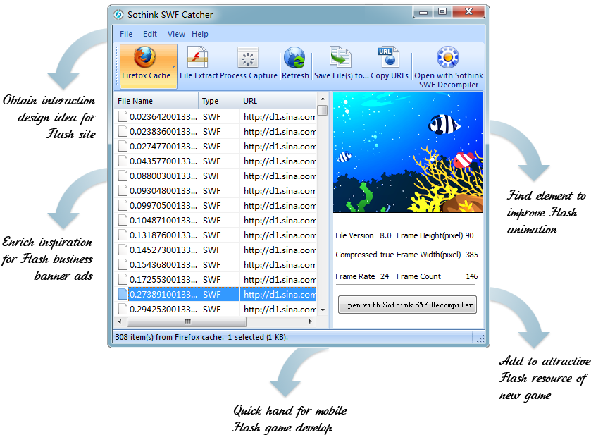 Flash Capture Benefit - Sothink Swf Catcher Serial (850x620), Png Download