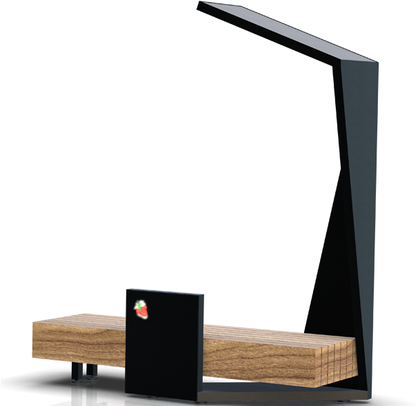 Strawberry Smart Bench - Plywood (940x588), Png Download