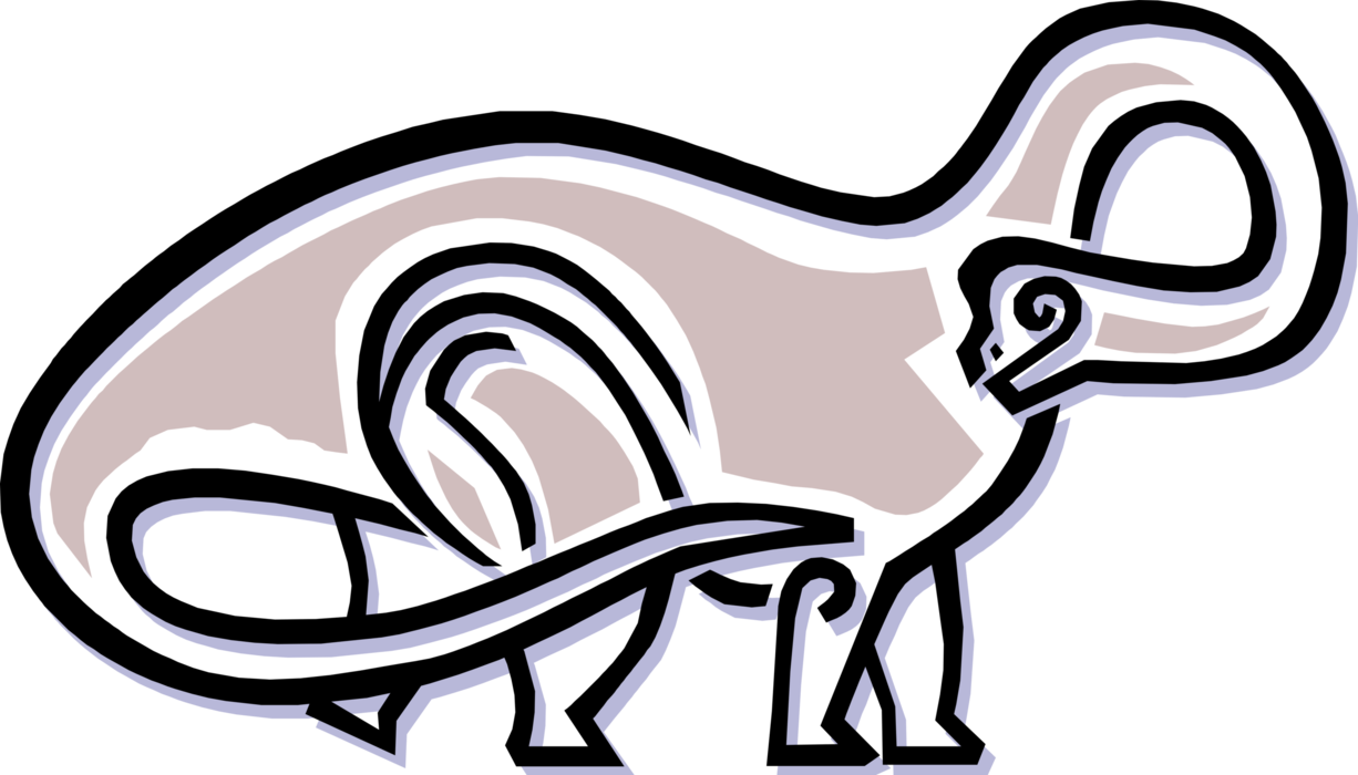 Vector Illustration Of Prehistoric Brontosaurus Dinosaur (1226x700), Png Download