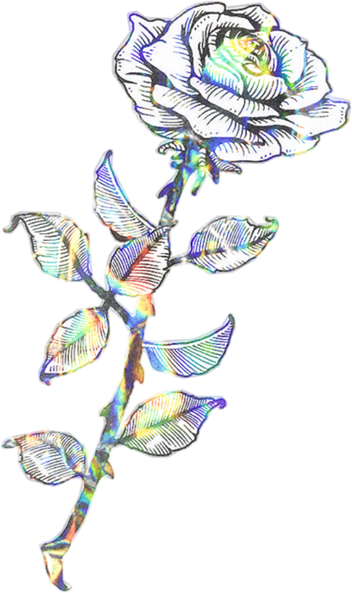 Flower Glitch Glitter Tattoo Sketch - Sketch (1024x1024), Png Download