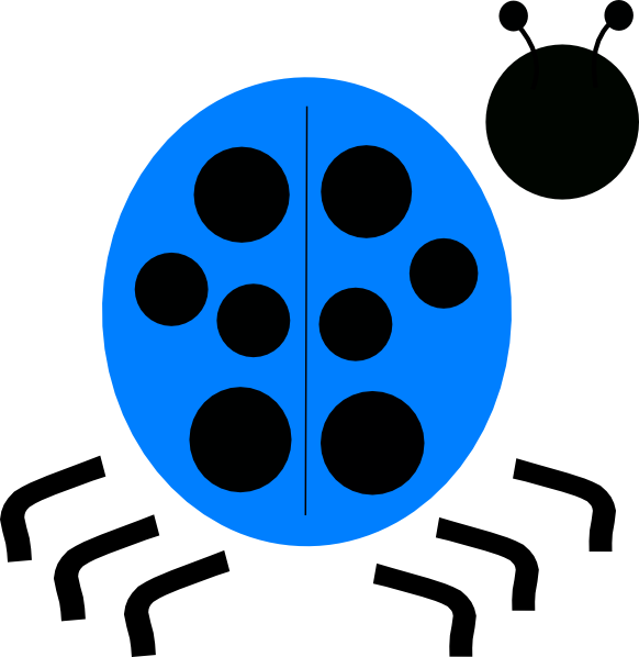 Blue Ladybug Clip Art At Clkercom Vector Online Royalty - Clip Art (582x598), Png Download