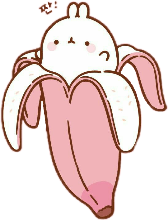 Molang Kawaii Rabbit Peach Banana Pink Koreancharacter - Cute Molang (700x1260), Png Download