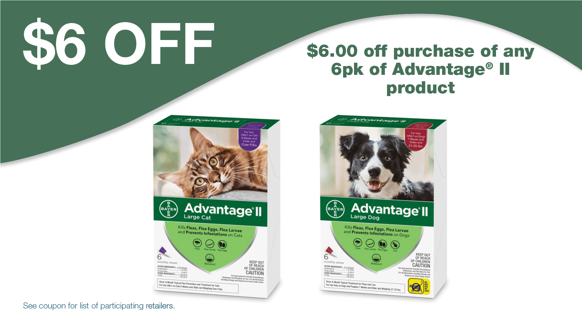 Save On Advantage Ii 6-pack Pet Products For Your Cat - Sears Coupons December 2010 (1921x1073), Png Download