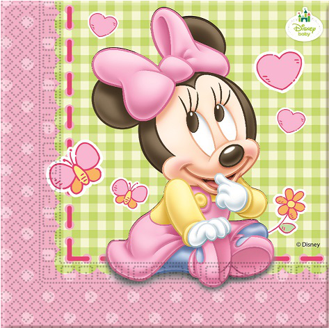 Tovaglioli Baby Minnie 33x33cm 20pz - Minnie Mouse 1st Birthday (600x600), Png Download