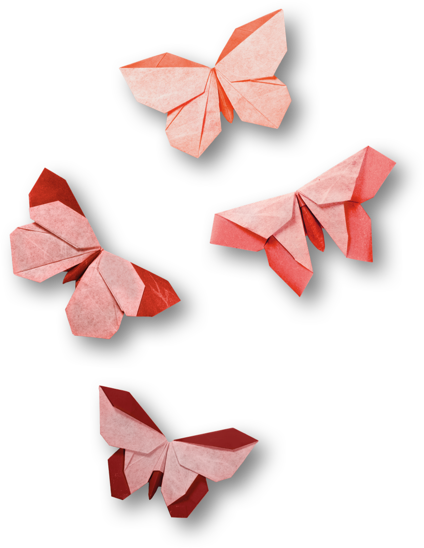 Ki Horigami - Butterflies Origami Png (838x1084), Png Download