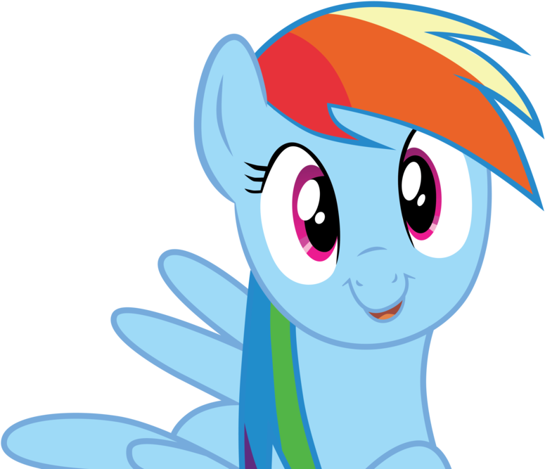 Rainbow Dash Cute Face Vector By Br-david - Rainbow Dash Cute Vector (775x667), Png Download