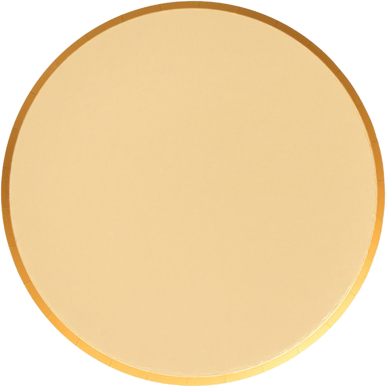 Gold Plates- Large - Circle (853x1024), Png Download